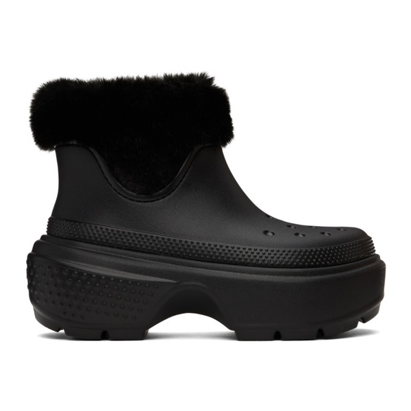 크록스 Crocs Black Stomp Boots 232209F113007
