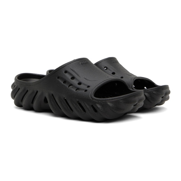 크록스 Crocs Black Echo Slides 232209F124008