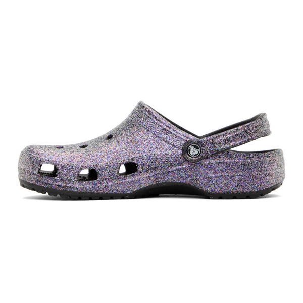 크록스 Crocs Purple Classic Glitter Clogs 232209M234020