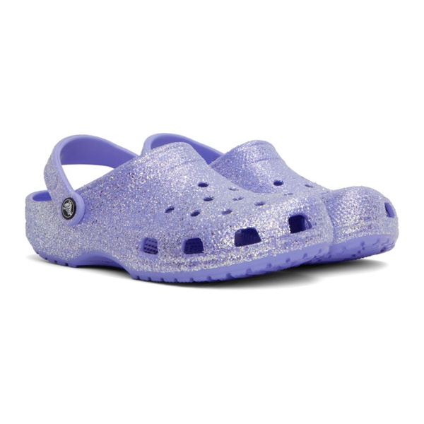 크록스 Crocs Purple Classic Glitter Clogs 232209M234021