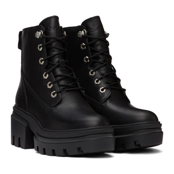  Timberland Black Everleigh Lace-Up Boots 232210F113005