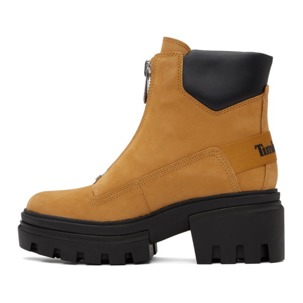  Timberland Tan Everleigh Front-Zip Boots 232210F113008