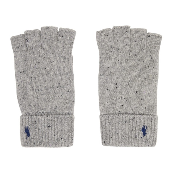 폴로랄프로렌 폴로 랄프 로렌 Polo Ralph Lauren Gray Embroidered Gloves 232213M135001