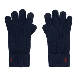 폴로 랄프 로렌 Polo Ralph Lauren Navy Cable Knit Gloves 232213M135006