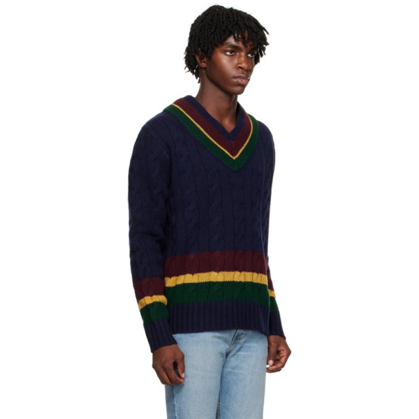 폴로랄프로렌 폴로 랄프 로렌 Polo Ralph Lauren Navy Stripe Sweater 232213M206001
