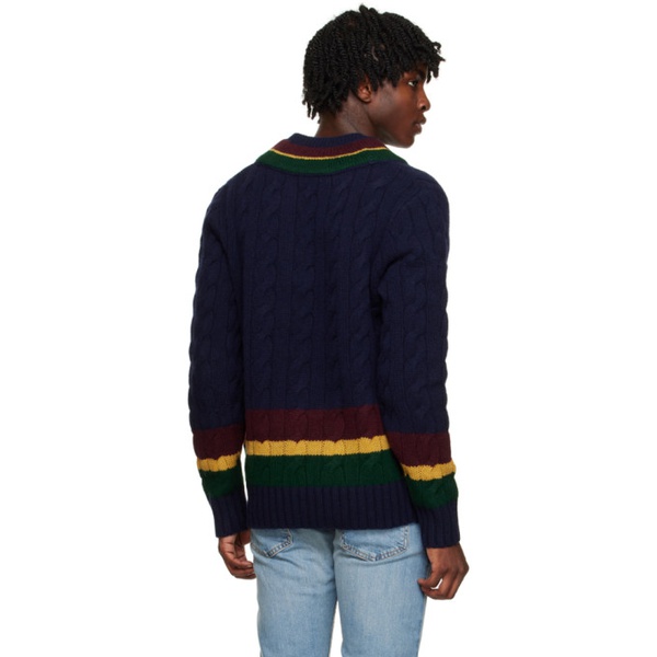폴로랄프로렌 폴로 랄프 로렌 Polo Ralph Lauren Navy Stripe Sweater 232213M206001