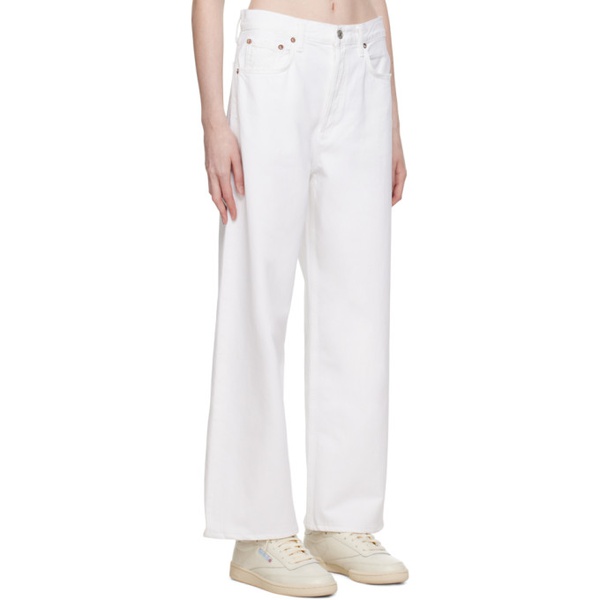  에이골디 AGOLDE White Slung Jeans 232214F069019