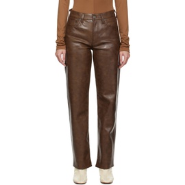 에이골디 AGOLDE Brown Sloane Leather Pants 232214F084002