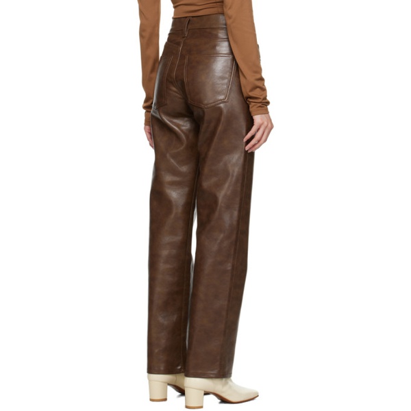  에이골디 AGOLDE Brown Sloane Leather Pants 232214F084002
