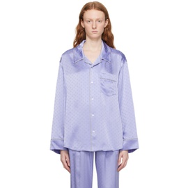 알렉산더왕.T Alexanderwang.t Blue Embroidered Pyjama Shirt 232214F109006