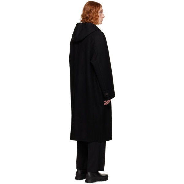  솔리드 옴므 Solid Homme Black Hooded Coat 232221M176008