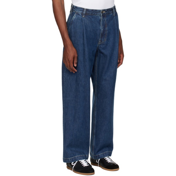 솔리드 옴므 Solid Homme Blue One Tuck Jeans 232221M186003