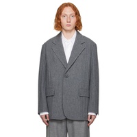 솔리드 옴므 Solid Homme Gray Pleated Blazer 232221M195001