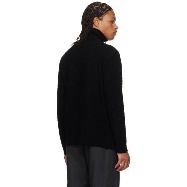  솔리드 옴므 Solid Homme Black Half-Zip Sweater 232221M202008