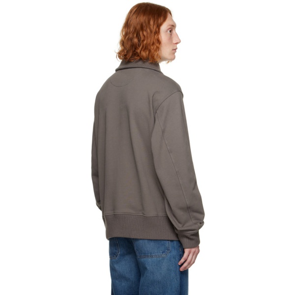  솔리드 옴므 Solid Homme Gray Half-Zip Sweatshirt 232221M202009