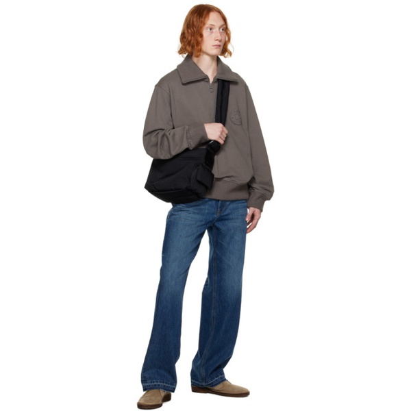  솔리드 옴므 Solid Homme Gray Half-Zip Sweatshirt 232221M202009