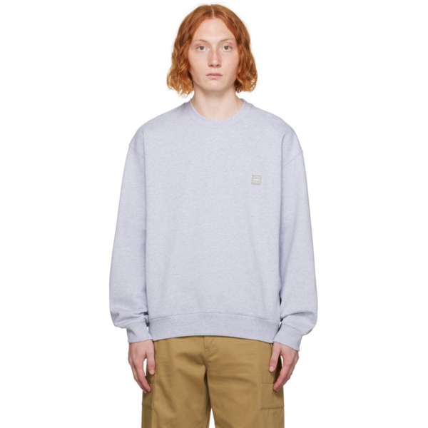  솔리드 옴므 Solid Homme Gray Flocked Sweatshirt 232221M204004