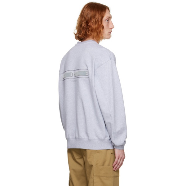  솔리드 옴므 Solid Homme Gray Flocked Sweatshirt 232221M204004