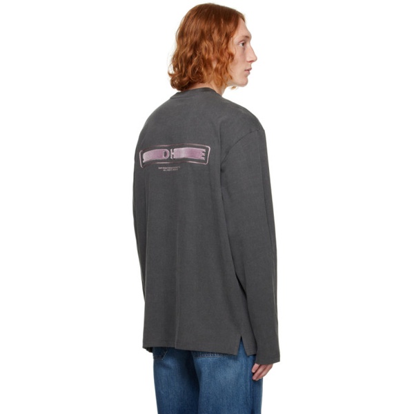  솔리드 옴므 Solid Homme Gray Flocked Long Sleeve T-Shirt 232221M213004