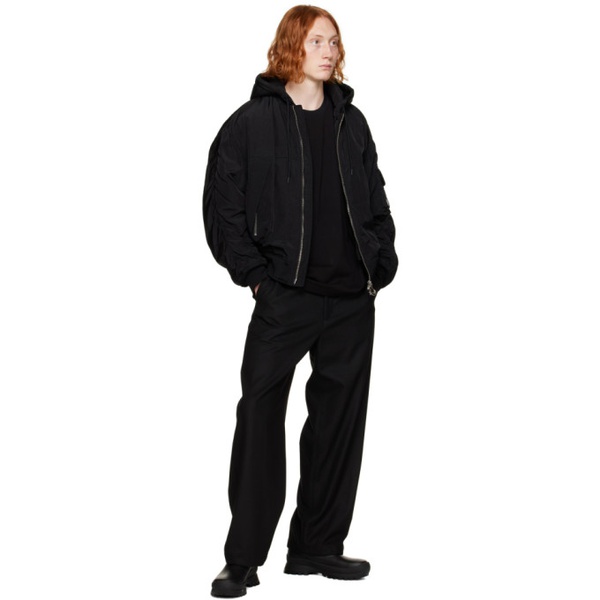  솔리드 옴므 Solid Homme Black Flocked Long Sleeve T-Shirt 232221M213005