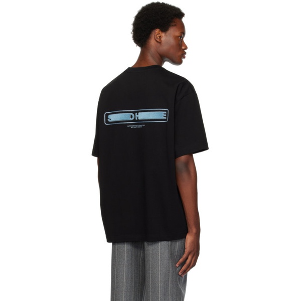  솔리드 옴므 Solid Homme Black Embroidered T-Shirt 232221M213008