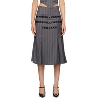 미아우 Miaou Gray Gaudi Midi Skirt 232224F092015