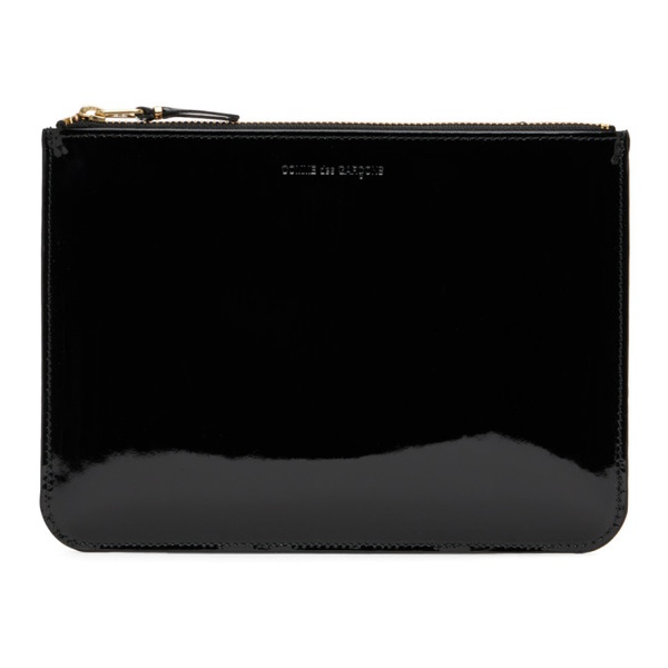  COMME des GARCONS WALLETS Black Glossy Pouch 232230F045000