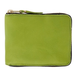 COMME des GARCONS WALLETS Green Washed Zip Wallet 232230M164033