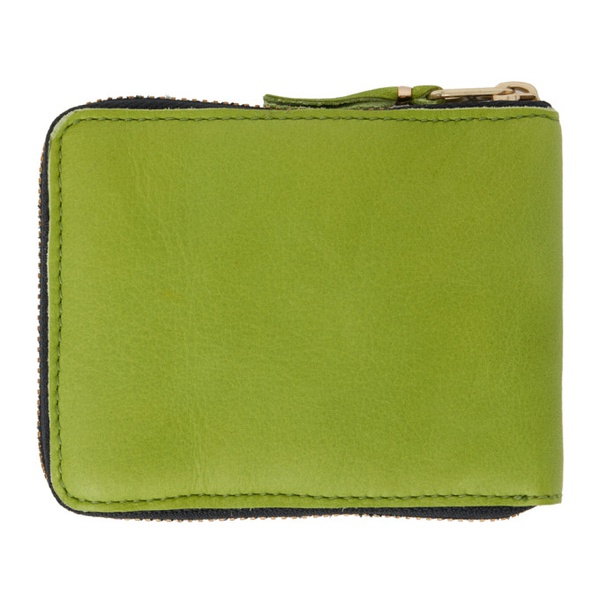  COMME des GARCONS WALLETS Green Washed Zip Wallet 232230M164033
