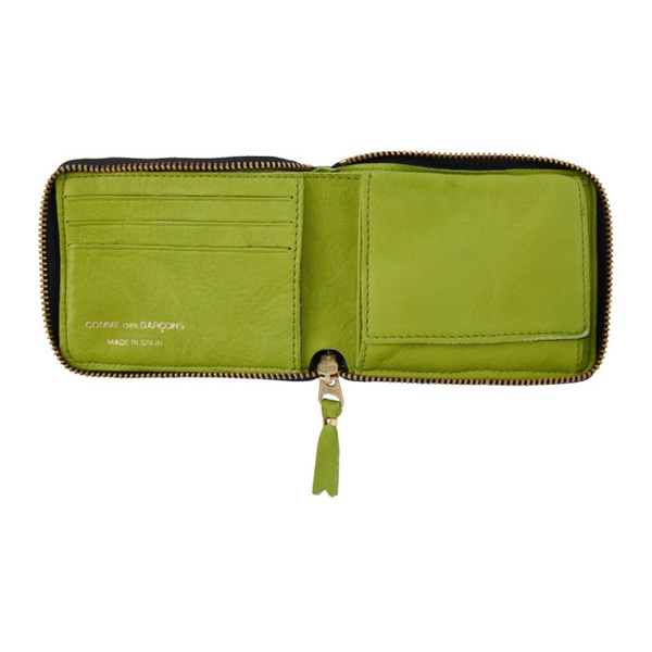  COMME des GARCONS WALLETS Green Washed Zip Wallet 232230M164033