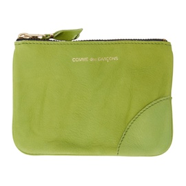 COMME des GARCONS WALLETS Green Washed Zip Wallet 232230M164034