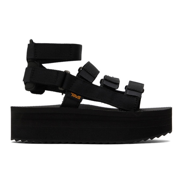 테바 Teva Black Flatform Mevia Sandals 232232F124015