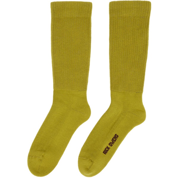  릭 오웬스 Rick Owens Yellow Logo Socks 232232M220002
