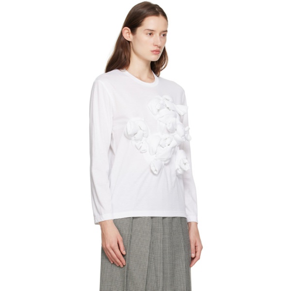  Comme des Garcons White Knotted Long Sleeve T-Shirt 232245F110000