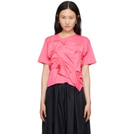 Comme des Garcons Pink Ruffle T-Shirt 232245F110006