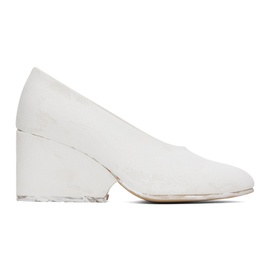 Comme des Garcons White Painted Wedge Heels 232245F122000