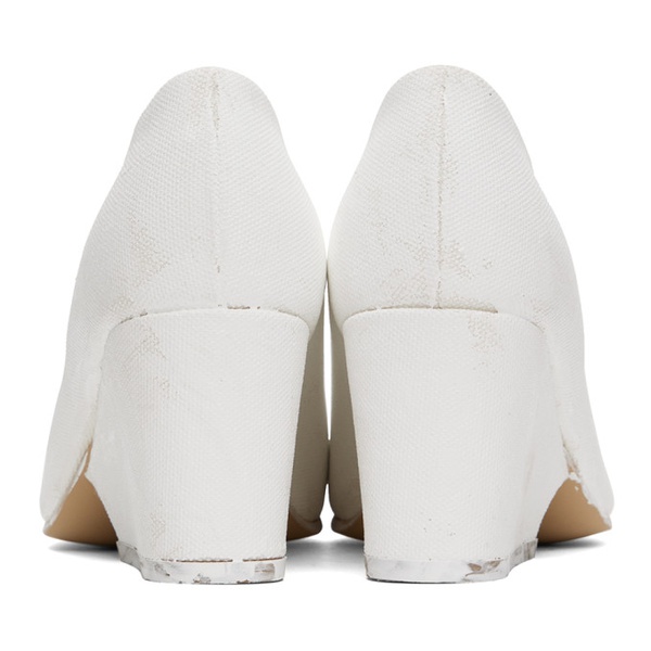  Comme des Garcons White Painted Wedge Heels 232245F122000