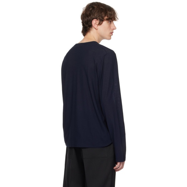 질샌더 질샌더 Jil Sander Navy Printed Long Sleeve T-Shirt 232249M213014