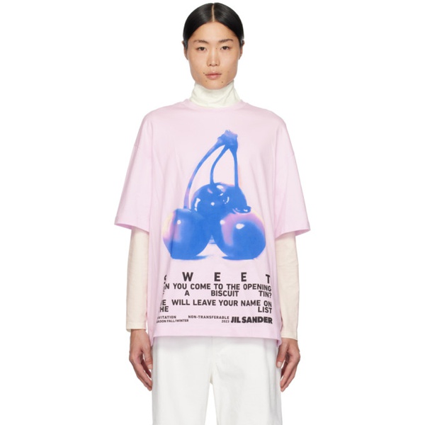 질샌더 질샌더 Jil Sander Pink Printed T-Shirt 232249M213030