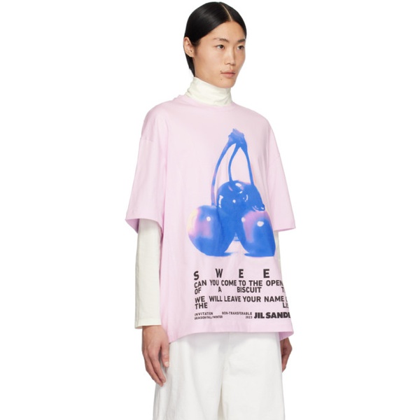 질샌더 질샌더 Jil Sander Pink Printed T-Shirt 232249M213030