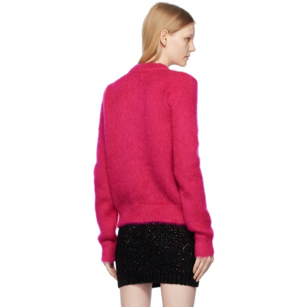 발망 발망 Balmain Pink Jacquard Sweater 232251F096012