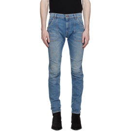 발망 Balmain Blue Slim-Fit Jeans 232251M186003