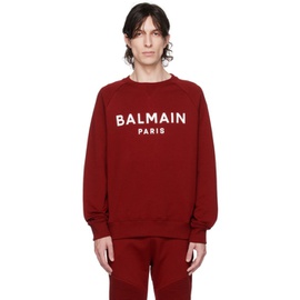 발망 Balmain Red Printed Sweatshirt 232251M204006