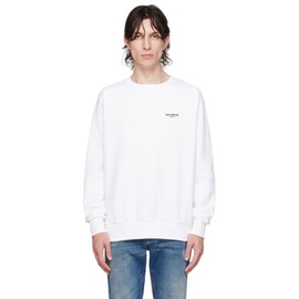 발망 Balmain White Flocked Sweatshirt 232251M204008