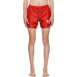 발망 Balmain Red Printed Swim Shorts 232251M208001