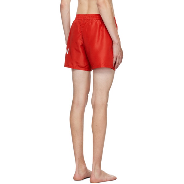 발망 발망 Balmain Red Printed Swim Shorts 232251M208001