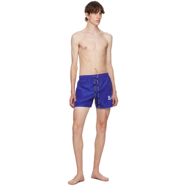 발망 발망 Balmain Blue Printed Swim Shorts 232251M208002