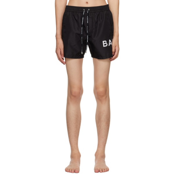발망 발망 Balmain Black Printed Swim Shorts 232251M208004