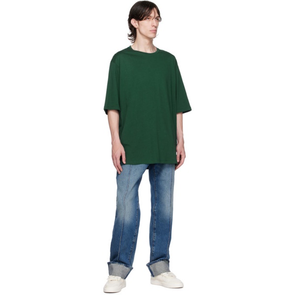 발망 발망 Balmain Green Printed T-Shirt 232251M213012
