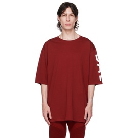 발망 Balmain Red Printed T-Shirt 232251M213013